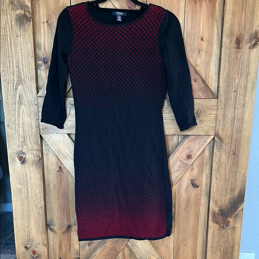 Black and Red 3/4 length Sleeve Dress